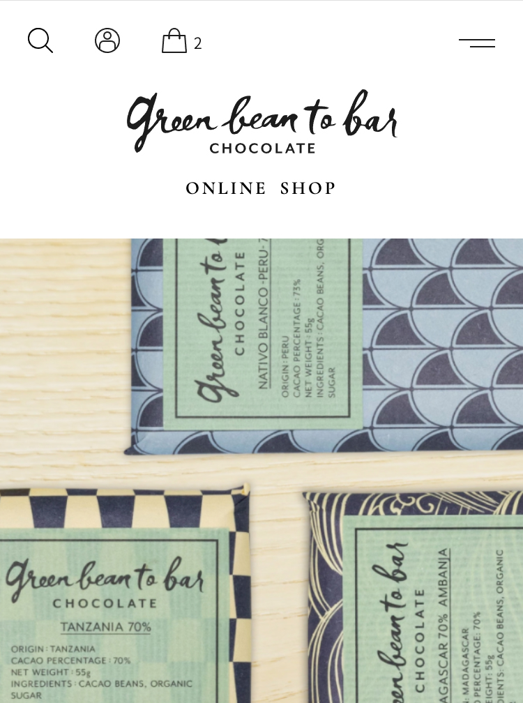green bean to bar CHOCOLATE ONLINE SHOP リニューアル